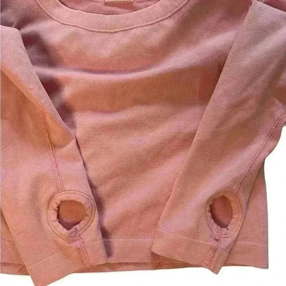 P’tula Crop Long Sleeves Pink Top Size Small - Picture 6 of 8